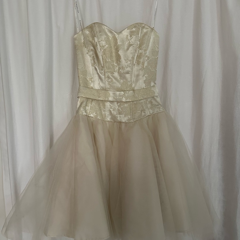 Elegant Strapless Cream Dress